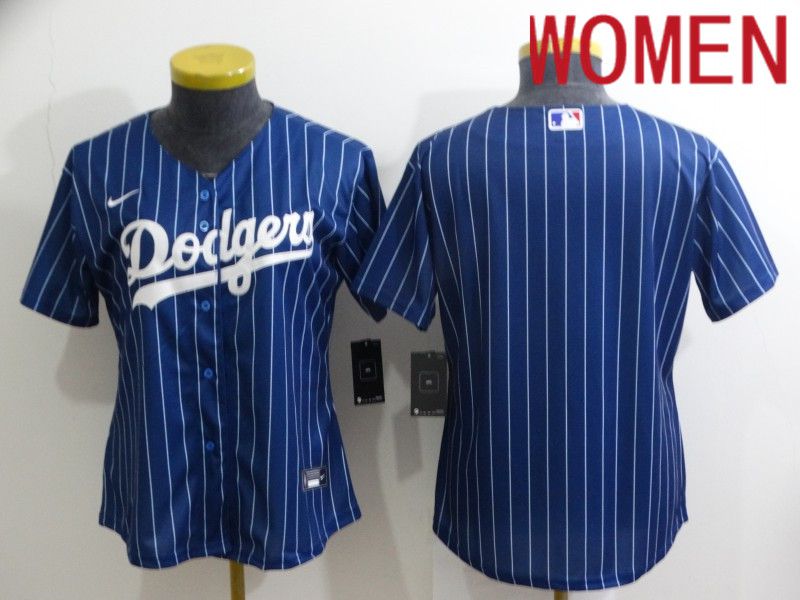 Women Los Angeles Dodgers blank Blue Stripe Throwback Nike 2022 MLB Jerseys